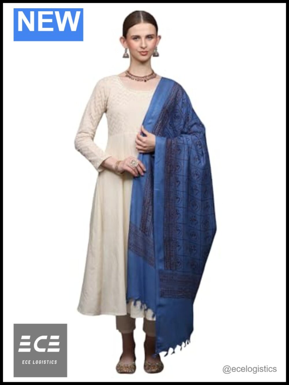 Ethnic Prayer Shawl with Printed Om Polycotton One Size